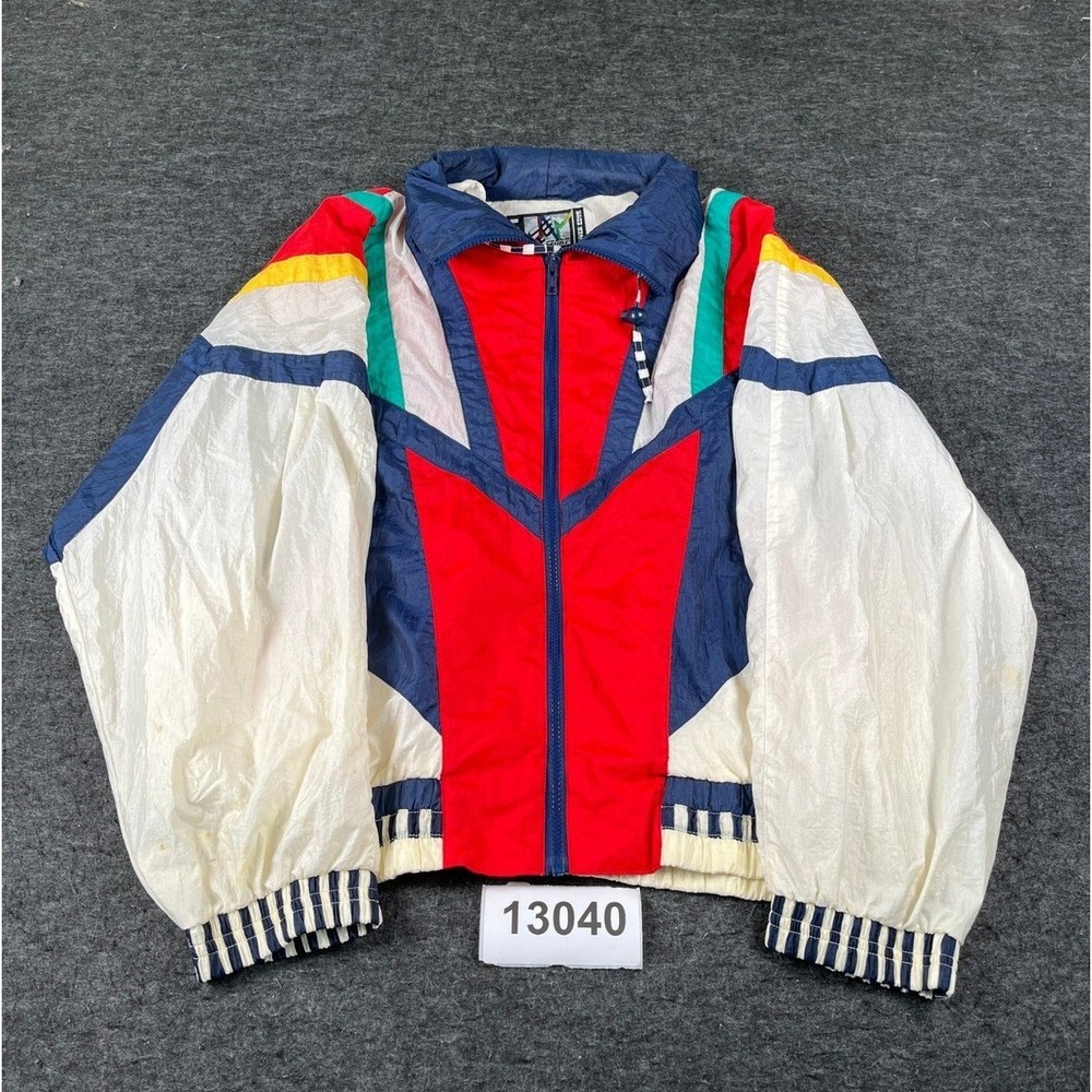 River Edge Windbreaker Jacket Mens XL Red Colorblock Sports Full Zip Winter